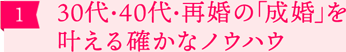 ［1］30代・40代・再婚の「成婚」を叶える確かなノウハウ